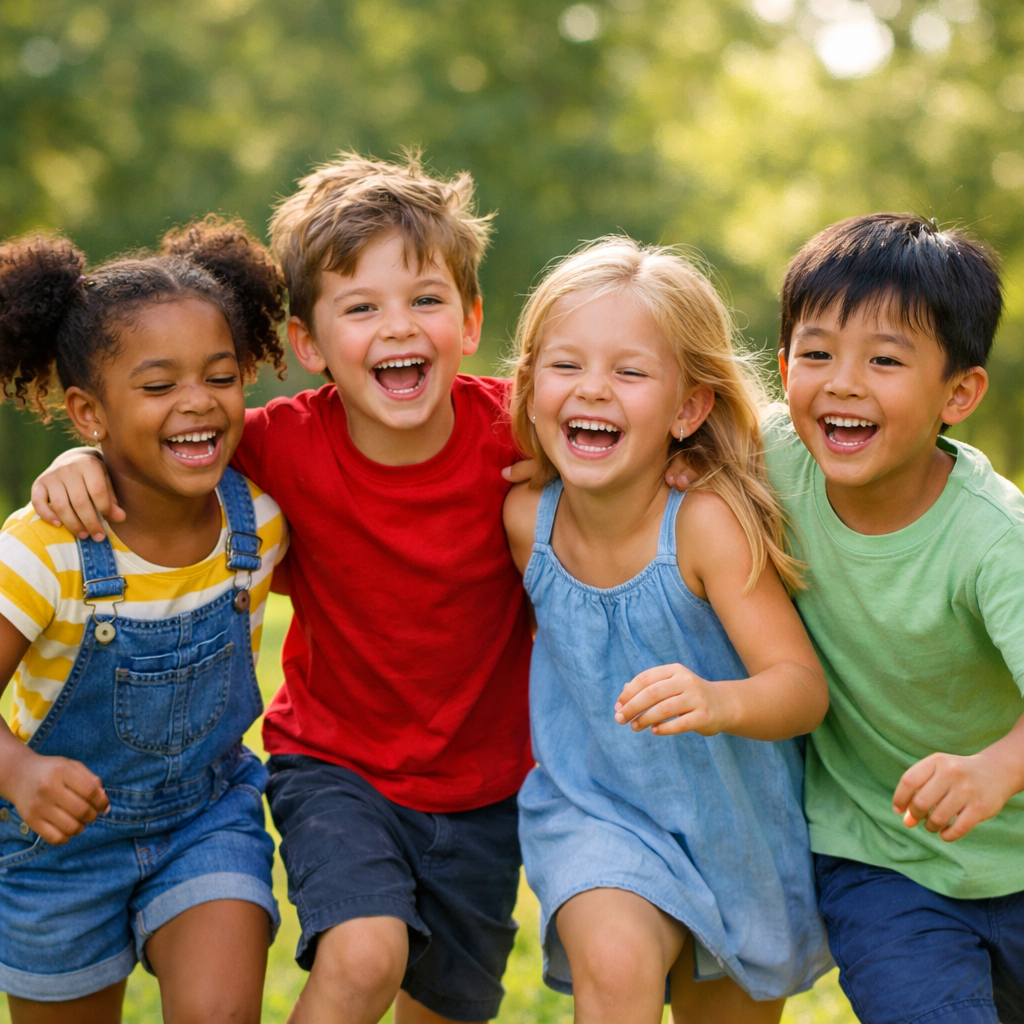 Happy Kids Playing in Park-1